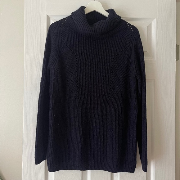 Loose Knit Navy Joe Fresh Turtleneck - Picture 1 of 3